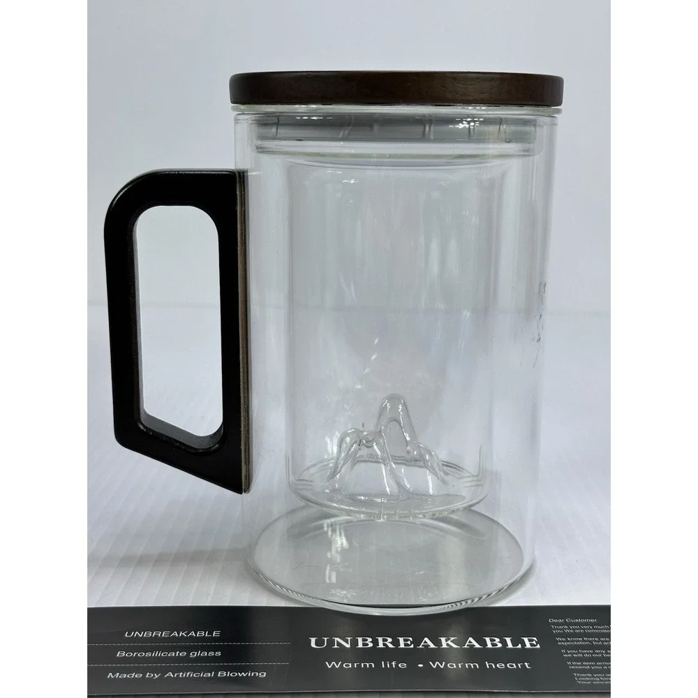 New UNBREAKABLE BRAND BOROSILICATE GLASS Tea Infuser‎ Mug Removable Strainer